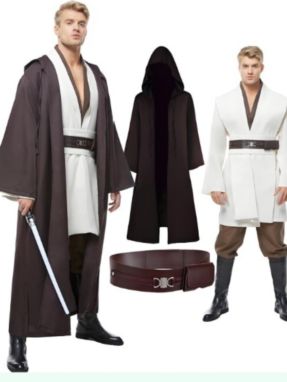 Men's Tunic Cosplay Costume Adults Outfits Halloween Robe Hooded Uniform